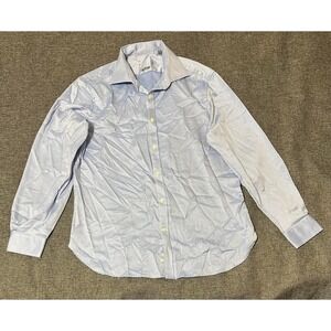 Unbranded Slim Fit Men's 16 1/2 32/33 L Light Blue Long Sleeve Shirt